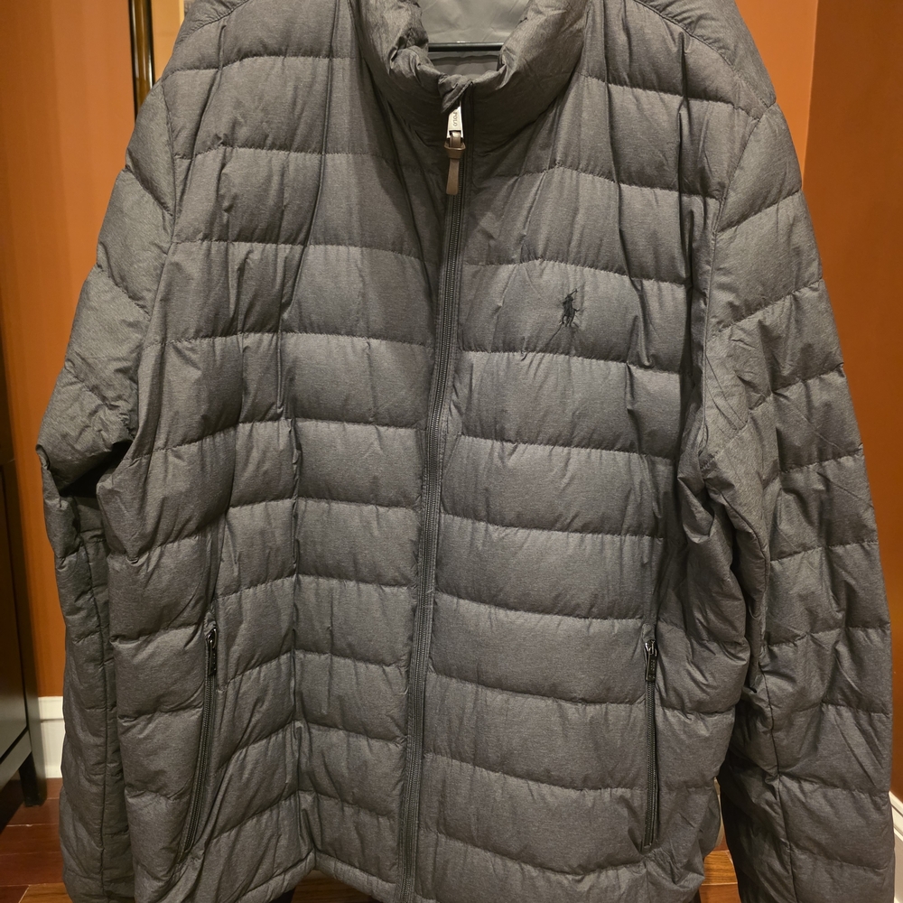 Ralph Lauren Charcoal Grey Quilted Puffer Jacket